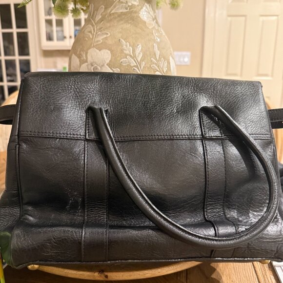 Mulberry Bayswater Black with Brass Classic Grained Satchel LIKE NEW - Picture 4 of 5
